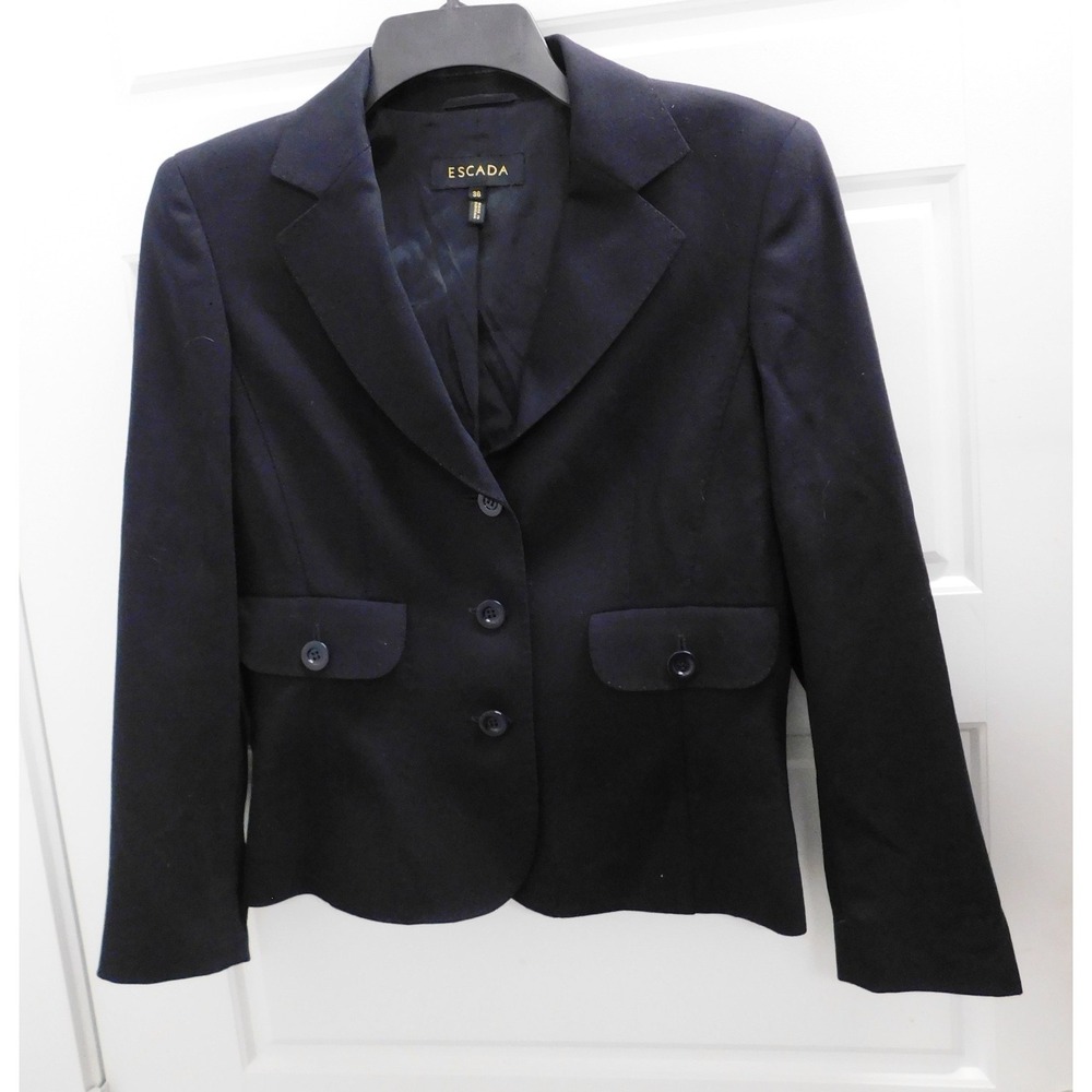Escada Black Blazer Jacket Size 36